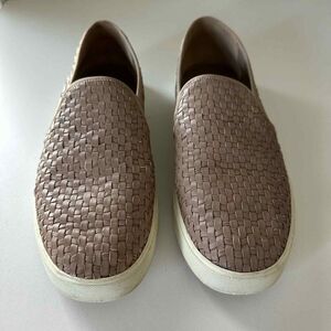 Vince Size 9M Blair Slip On Tan Woven Leather Sneaker Shoes